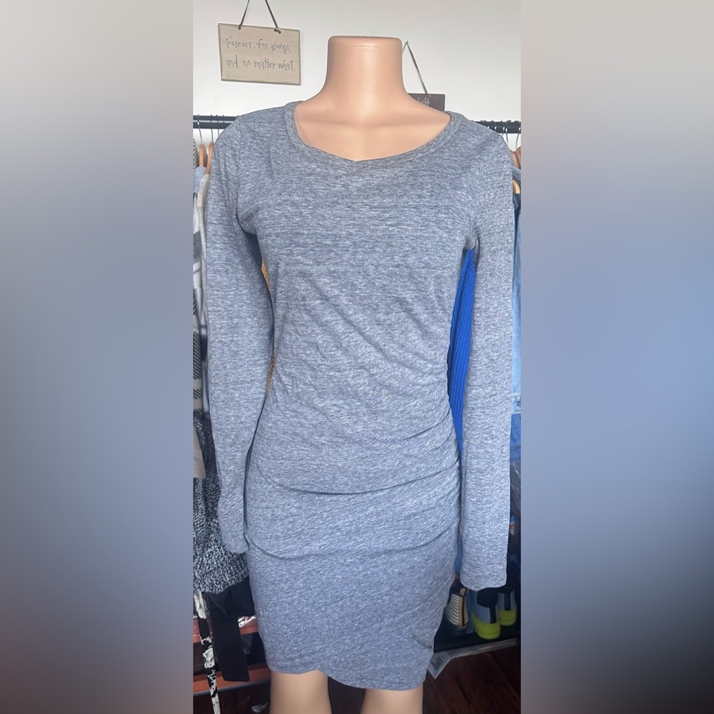 Leith Gray Long Sleeve Body  Dress